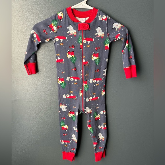 🎃🎅🏻 2 LIKE NEW Hanna Andersson holiday pajamas size 3T organic unisex - Picture 9 of 14
